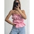 Dalia Büzgülü Straplez - Pembe