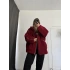 Damen Oversize Peluş Mont - Bordo