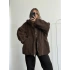 Damen Oversize Peluş Mont - Kahve