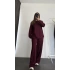 Düğme Detay Tunik Takım - Bordo
