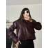 Henna Lüx Deri Ceket - Bordo