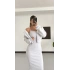Hırkalı Elbise Takım -Gri Melanj
