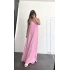 Keten Maxi Elbise -Pembe