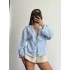 Lilia Keten Ceket - Mavi