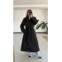 Lisa Long Kaşe Kaban - Siyah