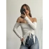 Loli Kayık Yaka Crop - Beyaz