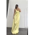 Maxi Saten Elbise - Sarı