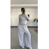 Mayte Yanı Büzgülü Takım - Gri