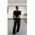 Mayte Yanı Büzgülü Takım - Siyah