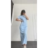 Minso Basic Elbise - Mavi