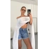Morgan Transparan Crop - Beyaz
