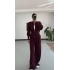 Morna Çift Fermuarlı Triko Takım - Bordo