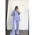 Oversize Şeritli Takım - Mavi