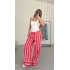 Polly Çizgili Pantolon - Kırmızı