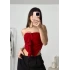 Rose Straplez Crop - Bordo