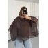 Sally Transparan Bluz - Kahve