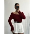 Soft Kayık Yaka Kazak - Bordo