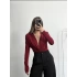 Valeria Kruvaze Bodysuit - Bordo