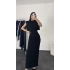 Wiate Vatkalı Sıfır Kol Elbise -Siyah