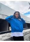 Basic İkili Sweatshirt-Mavi