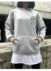 NY İkili Sweatshirt- Gri