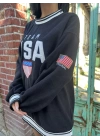 USA Team Sweatshirt-Siyah