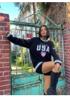 USA Team Sweatshirt-Siyah