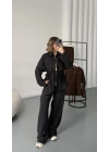 Belin Fermuarlı Tencel Takım - Siyah