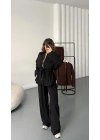 Belin Fermuarlı Tencel Takım - Siyah