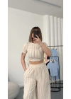 Molly Büzgülü Takım - Bej