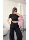 Molly Büzgülü Takım - Siyah