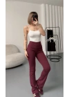 Loren İspanyol Tayt Pantolon - Bordo
