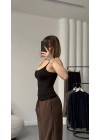 Vita Askılı Basic Crop - Siyah
