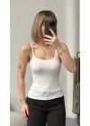 Vita Askılı Basic Crop - Beyaz