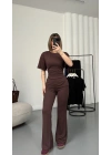 Sona Kuşaklı Modal Takım - Kahve