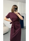 Candy Bağlamalı Elbise - Bordo