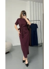 Candy Bağlamalı Elbise - Bordo