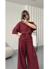 Laure Kuşaklı Takım - Bordo
