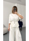 Laure Kuşaklı Takım - Beyaz