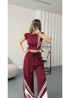 Petra Şeritli Eşofman Takım - Bordo