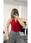 Katia Aksesuar Yaka Bluz - Kırmızı