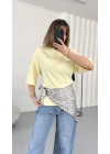 Nila Parçalı Tshirt - Sarı