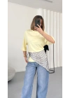 Nila Parçalı Tshirt - Sarı