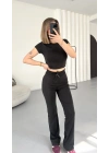 Evina Basic Crop Takım - Siyah