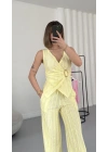 Carolin Tokalı Kruvaze Takım - Sarı