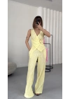 Carolin Tokalı Kruvaze Takım - Sarı