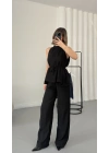 Merla Keten Takım - Siyah