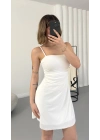 Lina İp Askılı Elbise - Beyaz