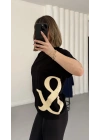 And Baskılı Tshirt - Siyah