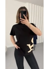 And Baskılı Tshirt - Siyah